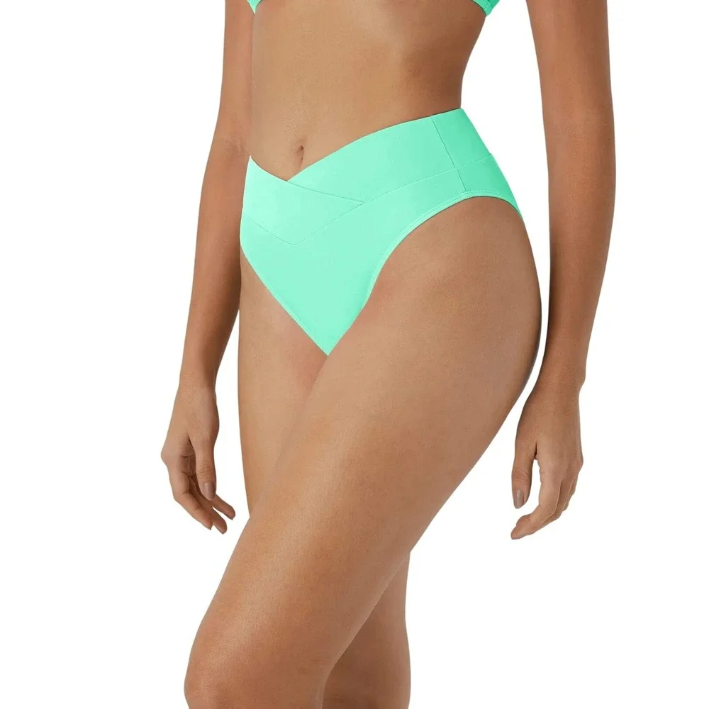 Halara Crossover Bikini Bottom in Fresh Green Onion Small‎ NEW